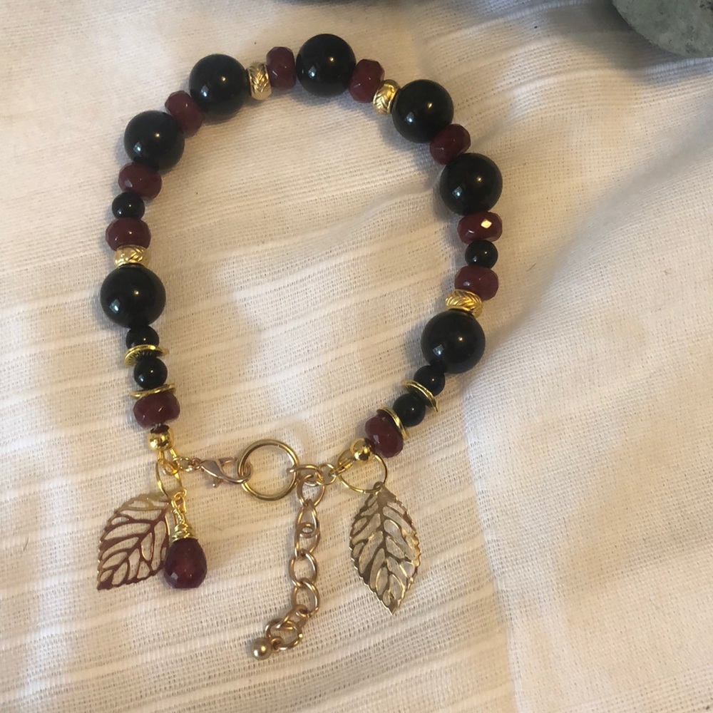 Red Ruby Black Onyx Bracelet - image 2
